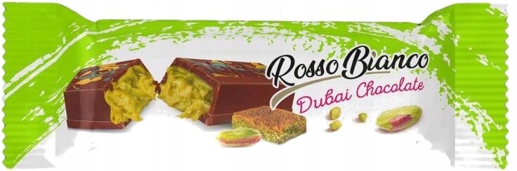 Rosso Bianco Dubai Chocolate Beyoglu Tyčinka s kadayifem, pistácie 36g 24ks