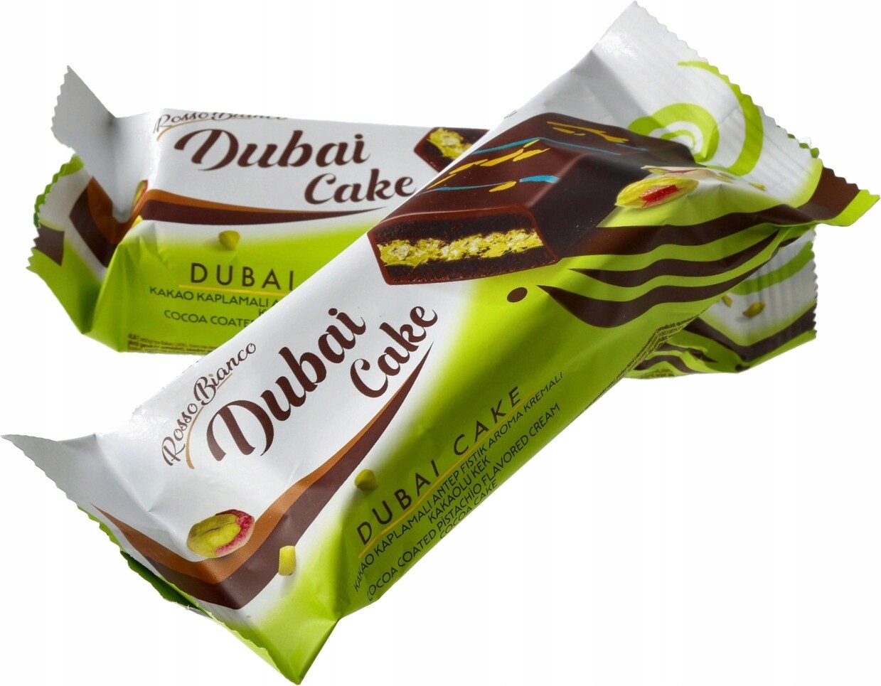 Sušenky s čokoládovou příchutí a pistáciovým krémem v polevě 40 g 24 ks