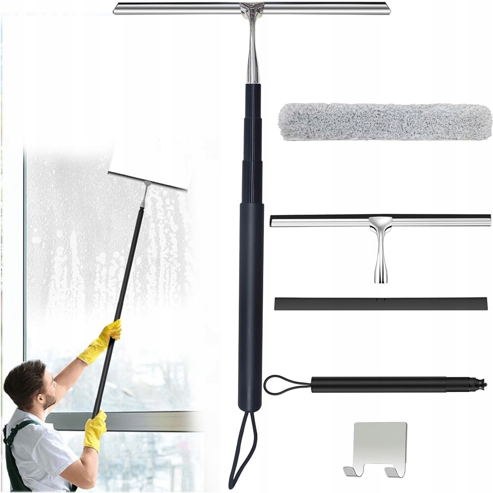 Stěrka Na Vodu Z Podlah Sběrač 120 CM Teleskopická Černá