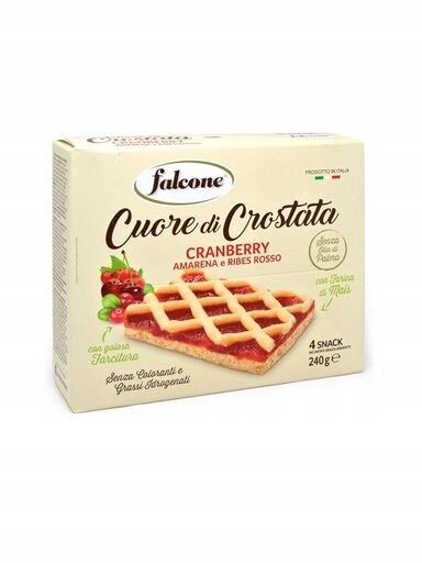 4x Tarta s brusinkami a třešní Crostata Cranberry 240 g Falcone
