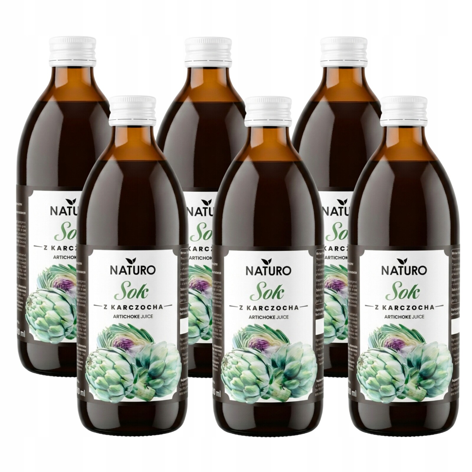6 x Šťáva z Artyčoku Přírodní Artyčok 500 ml Naturo