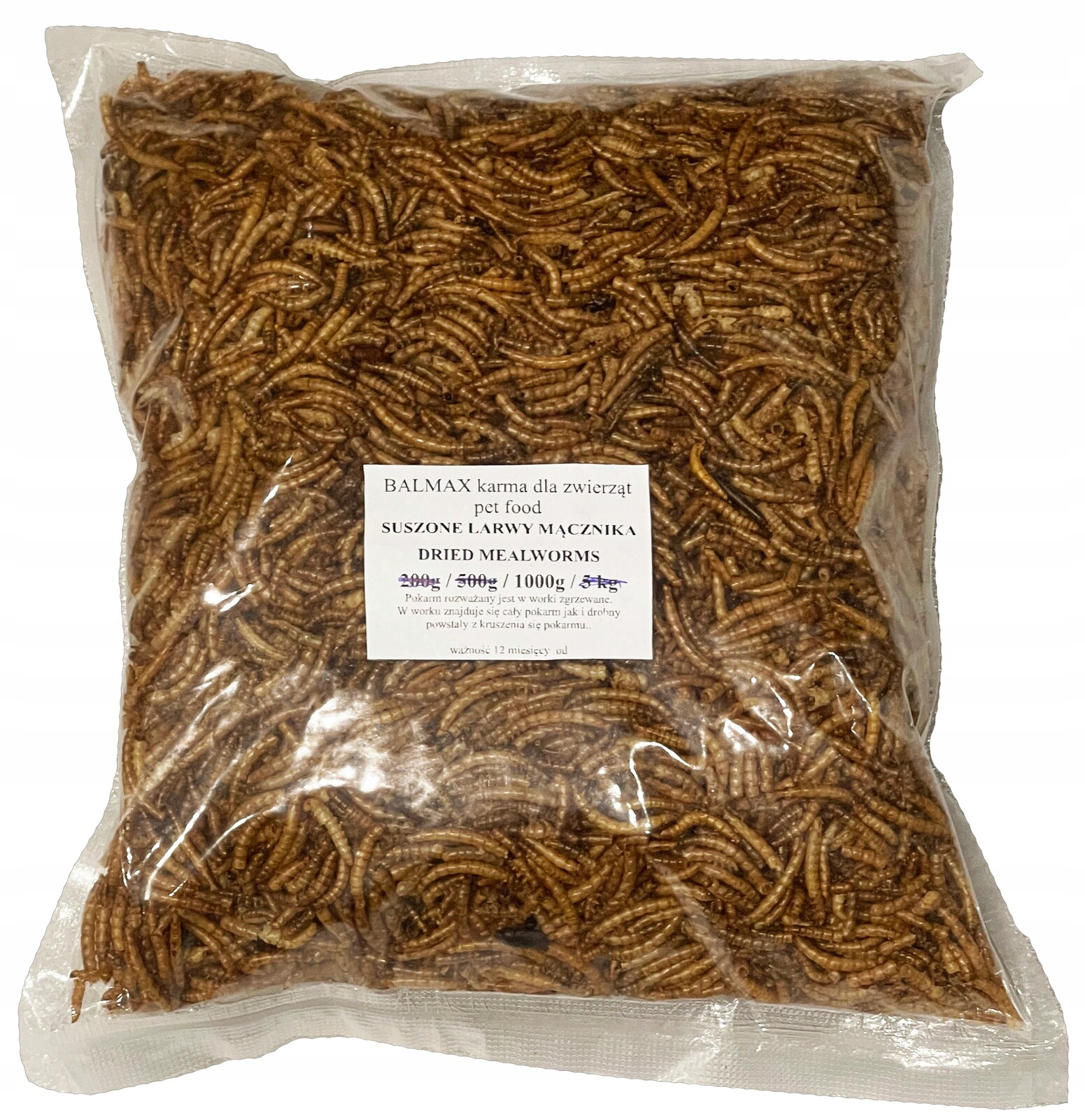 Balmax, Moučník, Mealworm, Sušené larvy moučníku, krmivo pro plazy, 4 x 1 kg.