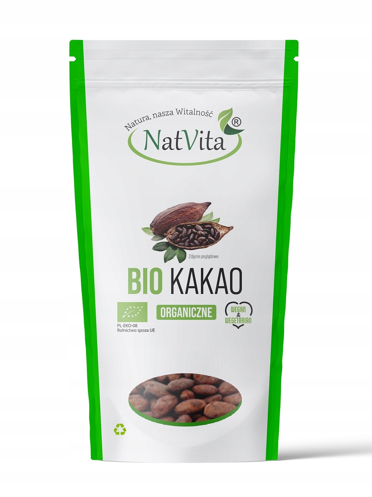 Kakao Bio Criollo Ekologické zrno tepelně neopracované 600 g NatVita