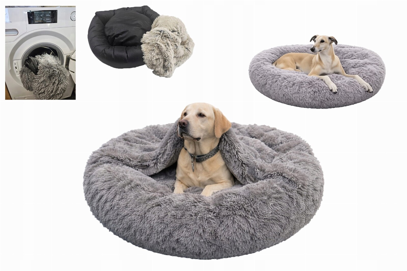 Pelíšek Obláček Norka pro psa 100 Shaggy Snímatelný potah Šedá