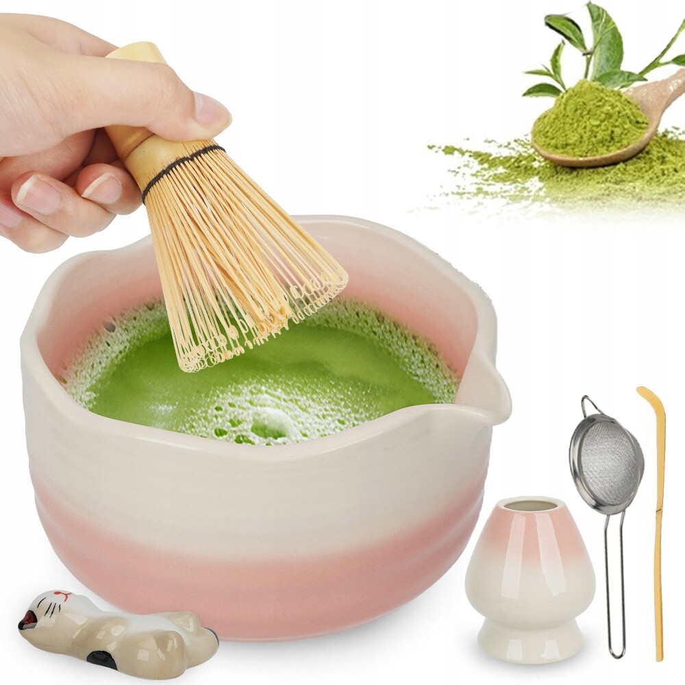 Sada Na Matcha Bambusová Metla 100 Zubů Miska Keramika