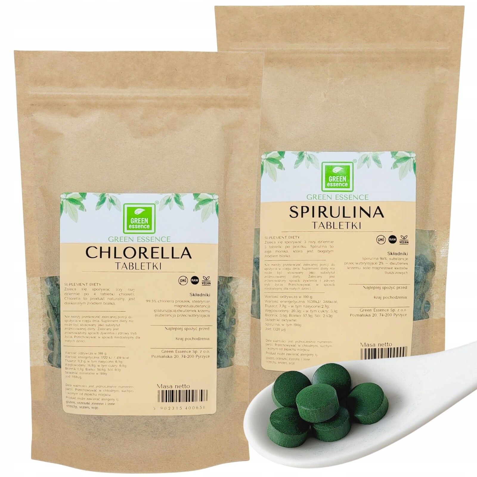 Chlorella Spirulina Sada Tablet Řasy 2000 superpotravin kvalita tablet
