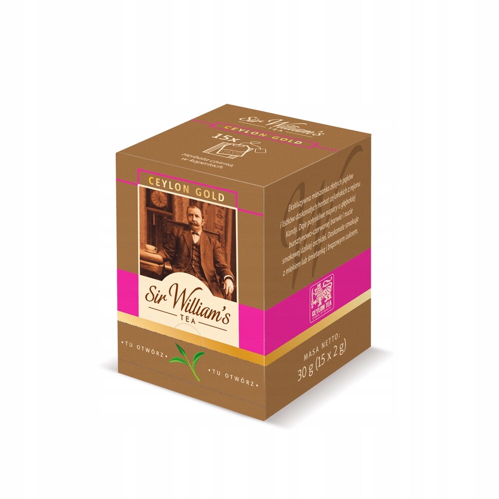 Sir William's Tea Ceylon Gold černý čaj, 15 sáčků [uniw]