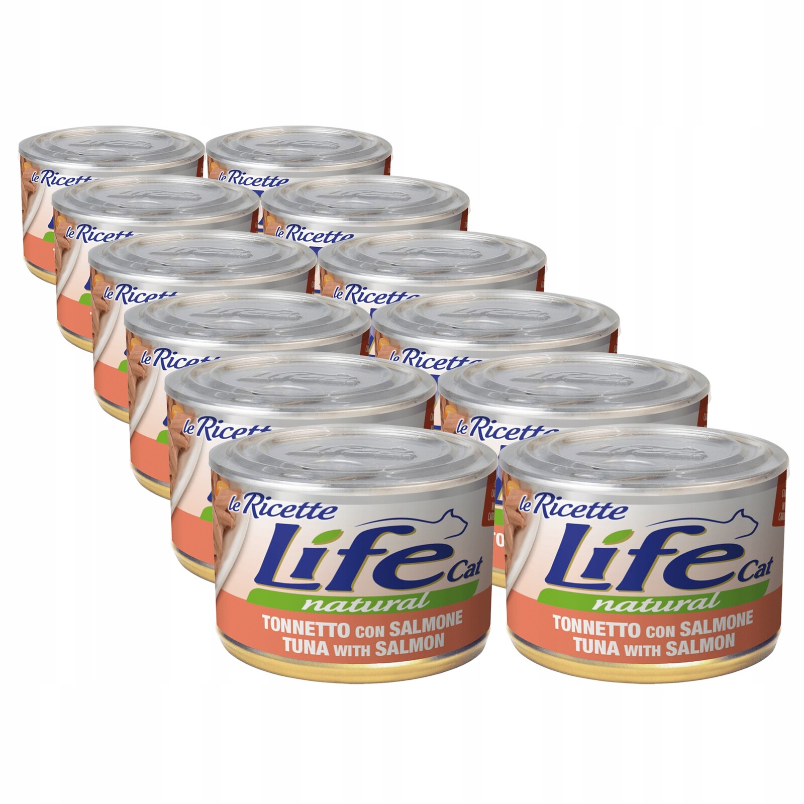 Life Cat Le Ricette Krmivo pro kočky konzerva Set 12x150g Tuňák Losos