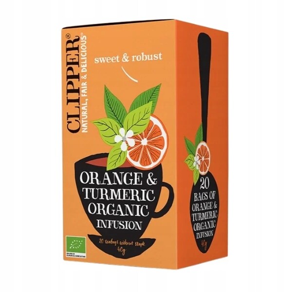 Clipper Britský organický nálev s kurkumou a kůží (20 x 2 g) 40 g