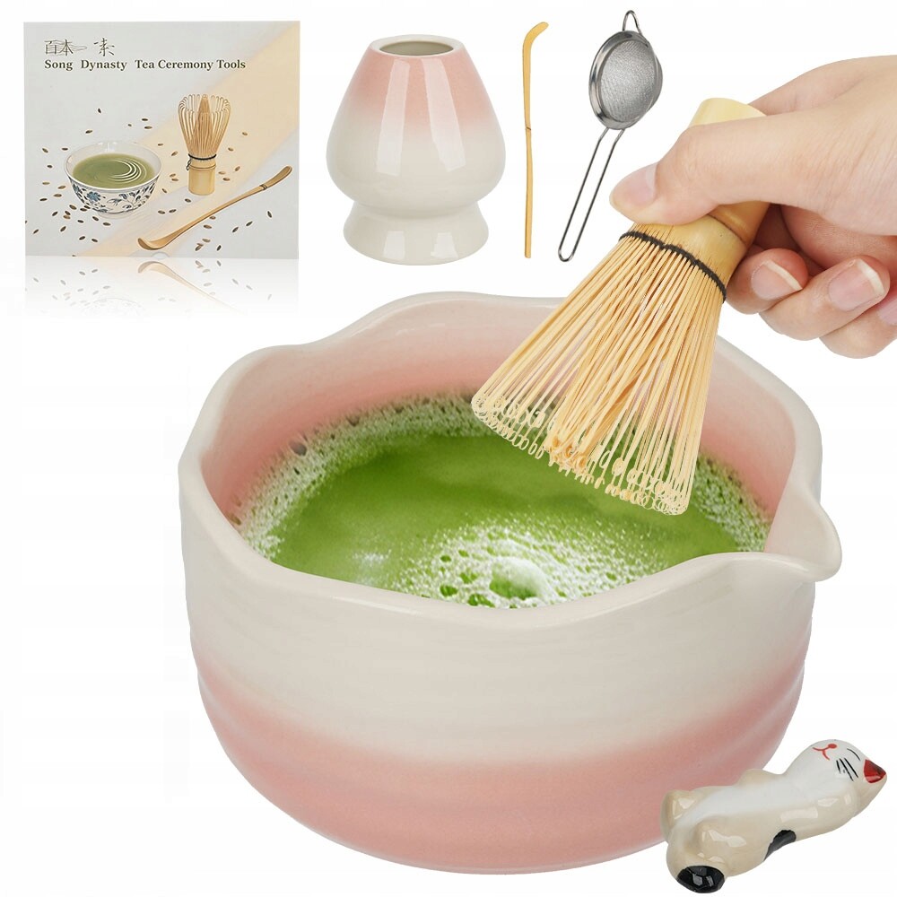 Sada Na Matchy Keramická Šálek Bambusová Chasen Sítko Dárek