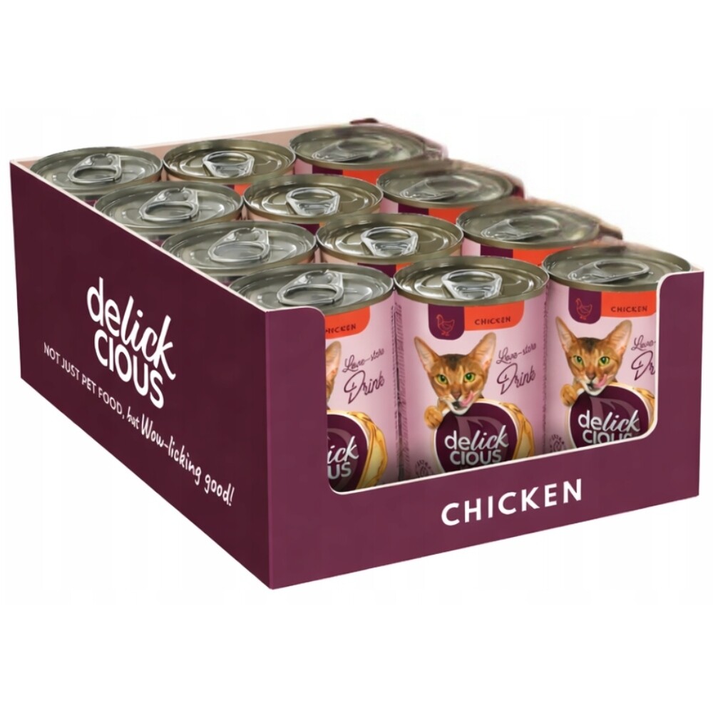 Delickcious Nápoj pro dospělé kočky s kuřecí příchutí 12x140g