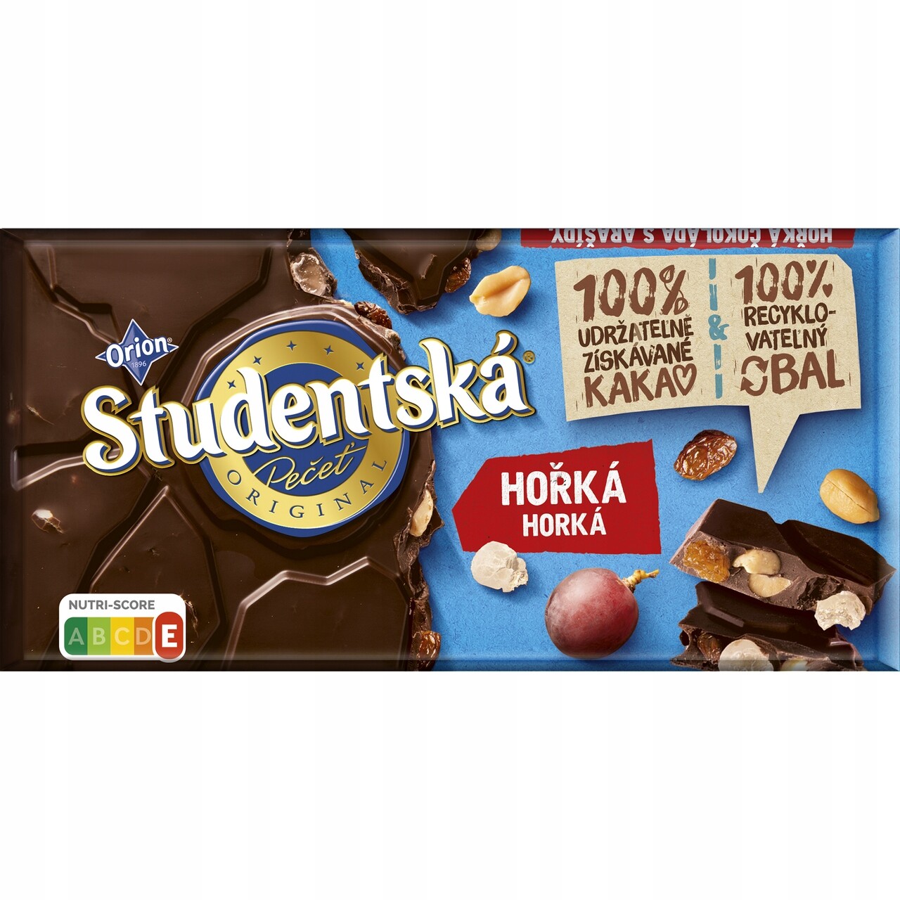 4x Orion Čokoláda Studentská hořká 170 g
