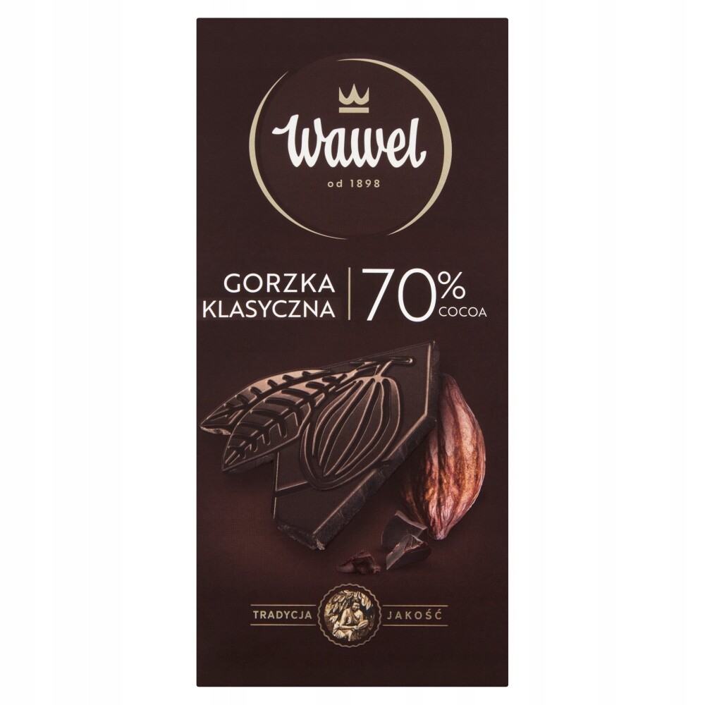 4x Wawel Hořká čokoláda 70 % cocoa klasická 100 g