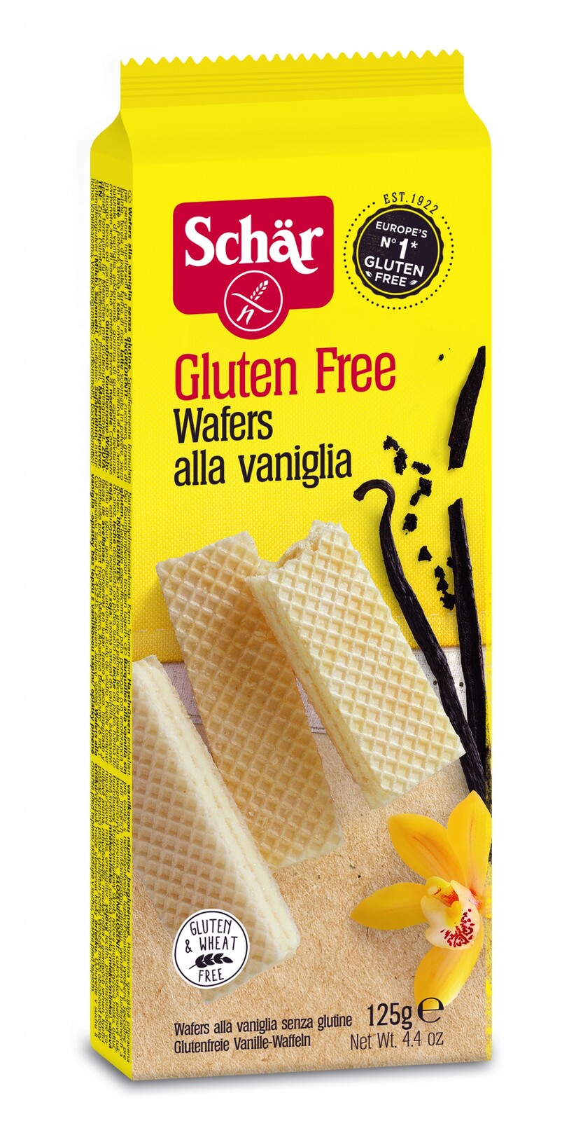 4x Wafers alla vaniglia vanilkové oplatky 125 g/SCHAR