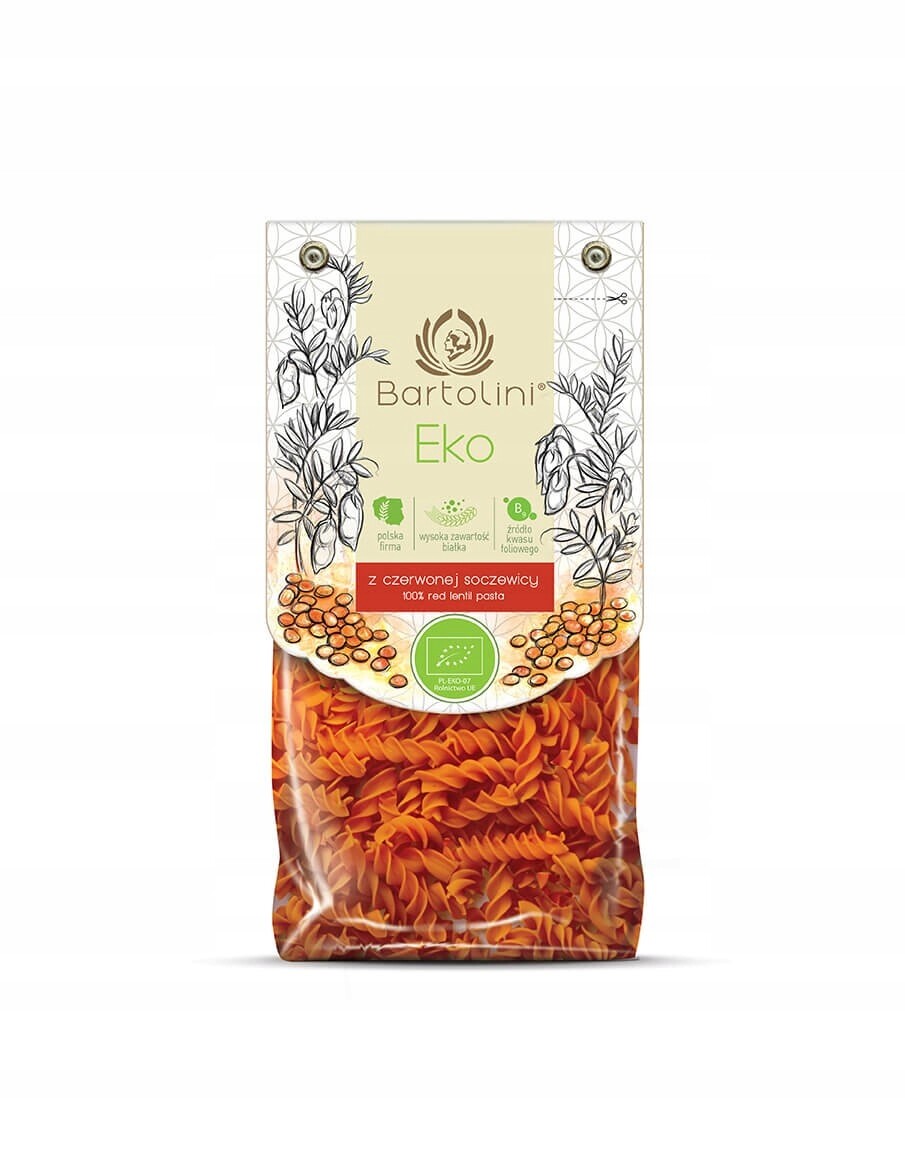 5 x Bartolini Těstoviny z červené čočky fusilli (250 g)