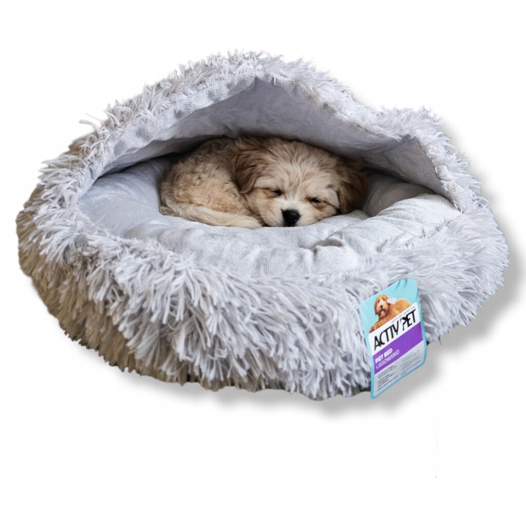 Pelíšek pro psa/kočku se stříškou šedý Activ Pet 50x50