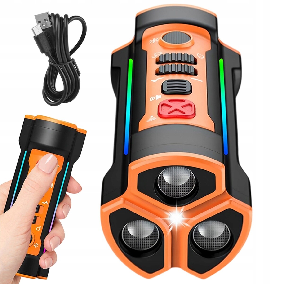 Ultrazvukové Zařízení S Led Svítilnou Proti Štěkání, Dosah 55 Ft