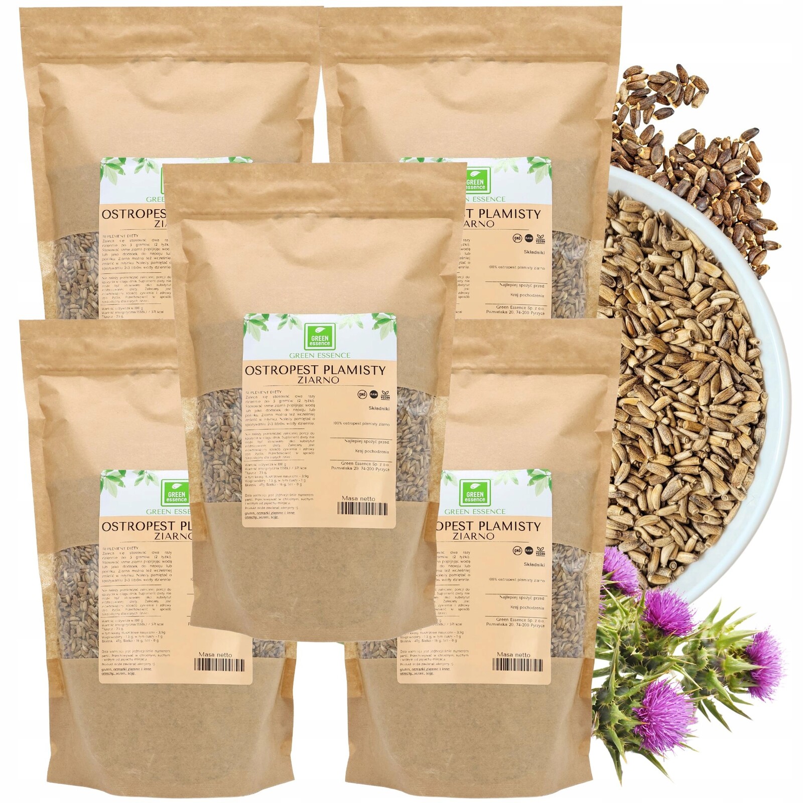 Ostropestřec Mariánský Zrno čerstvé přírodní semena ostropestřce 1 kg