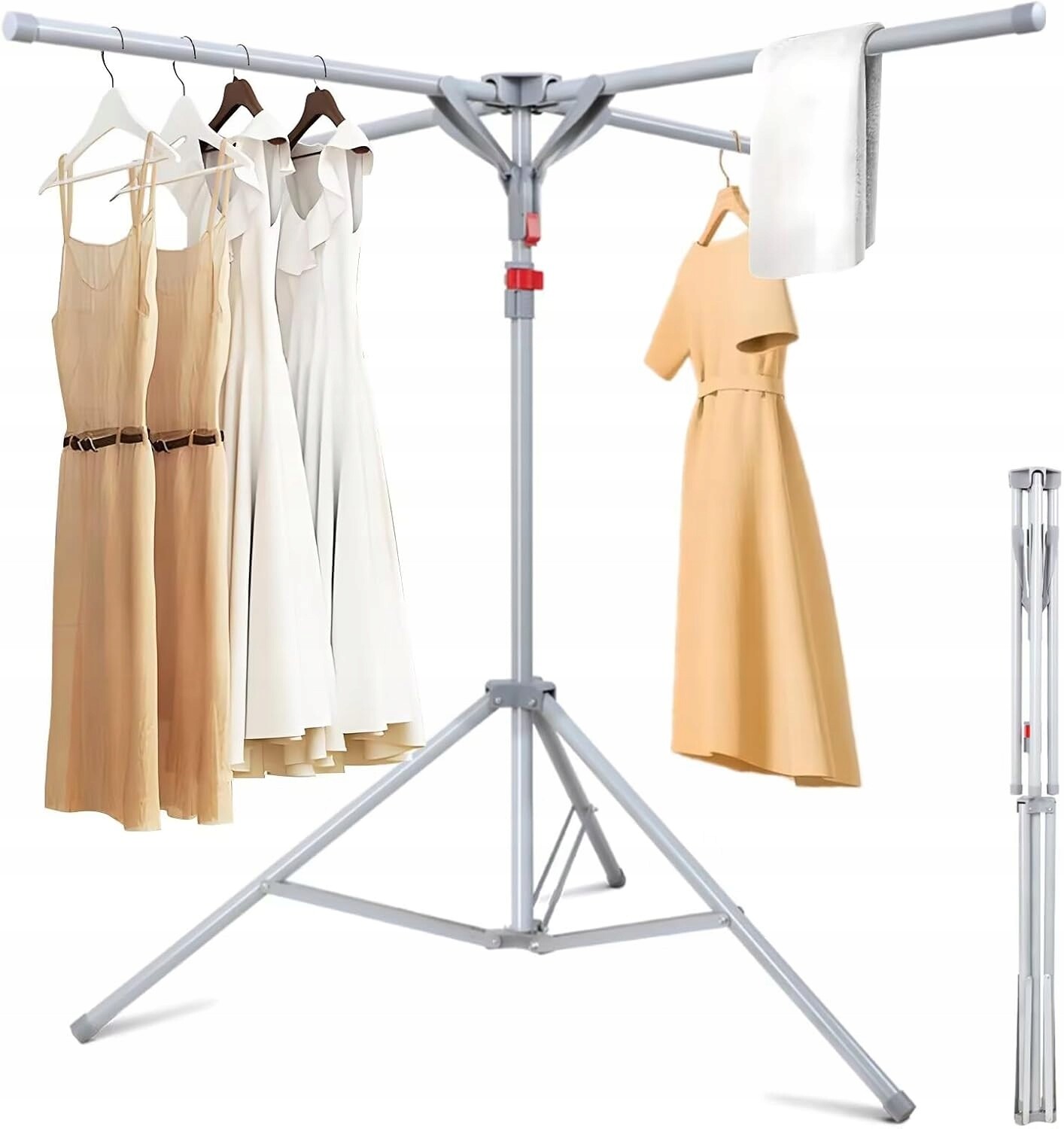 Sušák Na Prádlo Vertikální 4 Ramena 80 Kg Ocel 127X127X180 CM Vysoká Kvalita