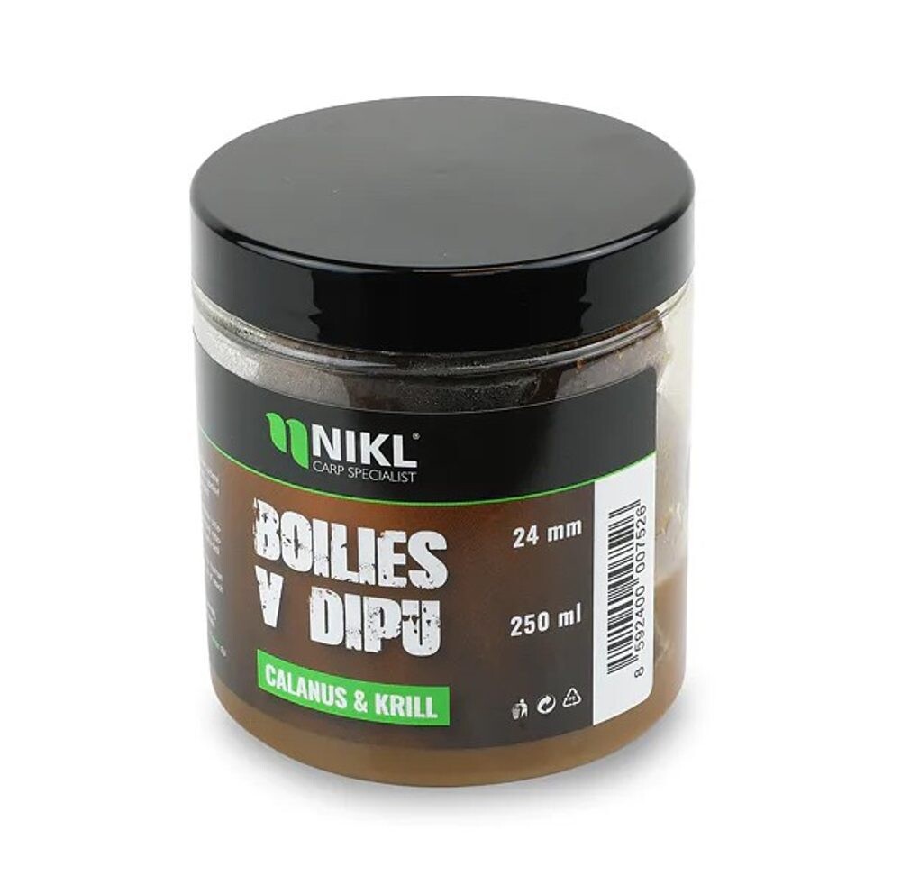 Nikl Boilies v dipu Calanus & Krill 250ml - 20mm