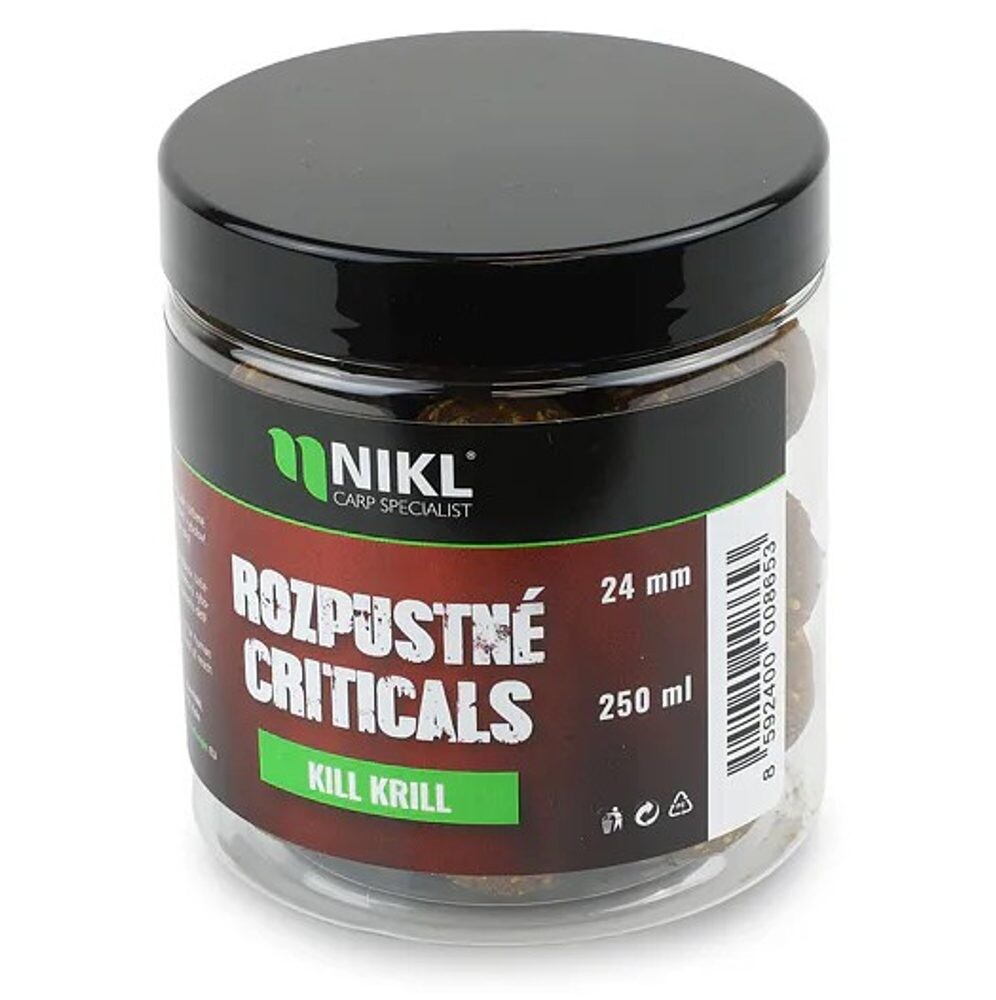 Nikl Rozpustné Criticals boilie Kill Krill 250ml - 14mm