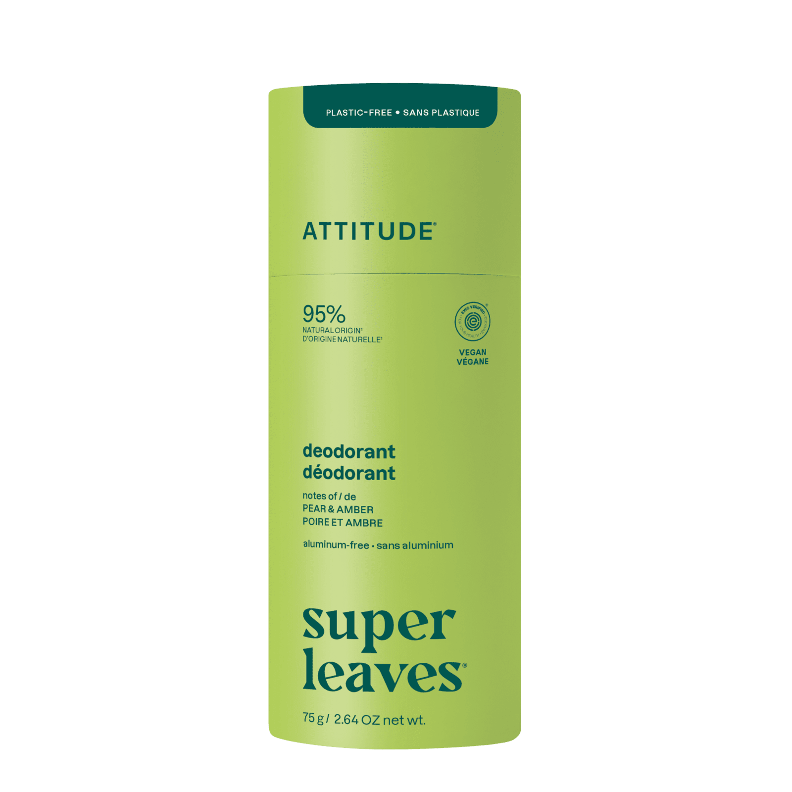 ATTITUDE Přírodní deodorant Super leaves  - hruška a amber bezplast 75 g