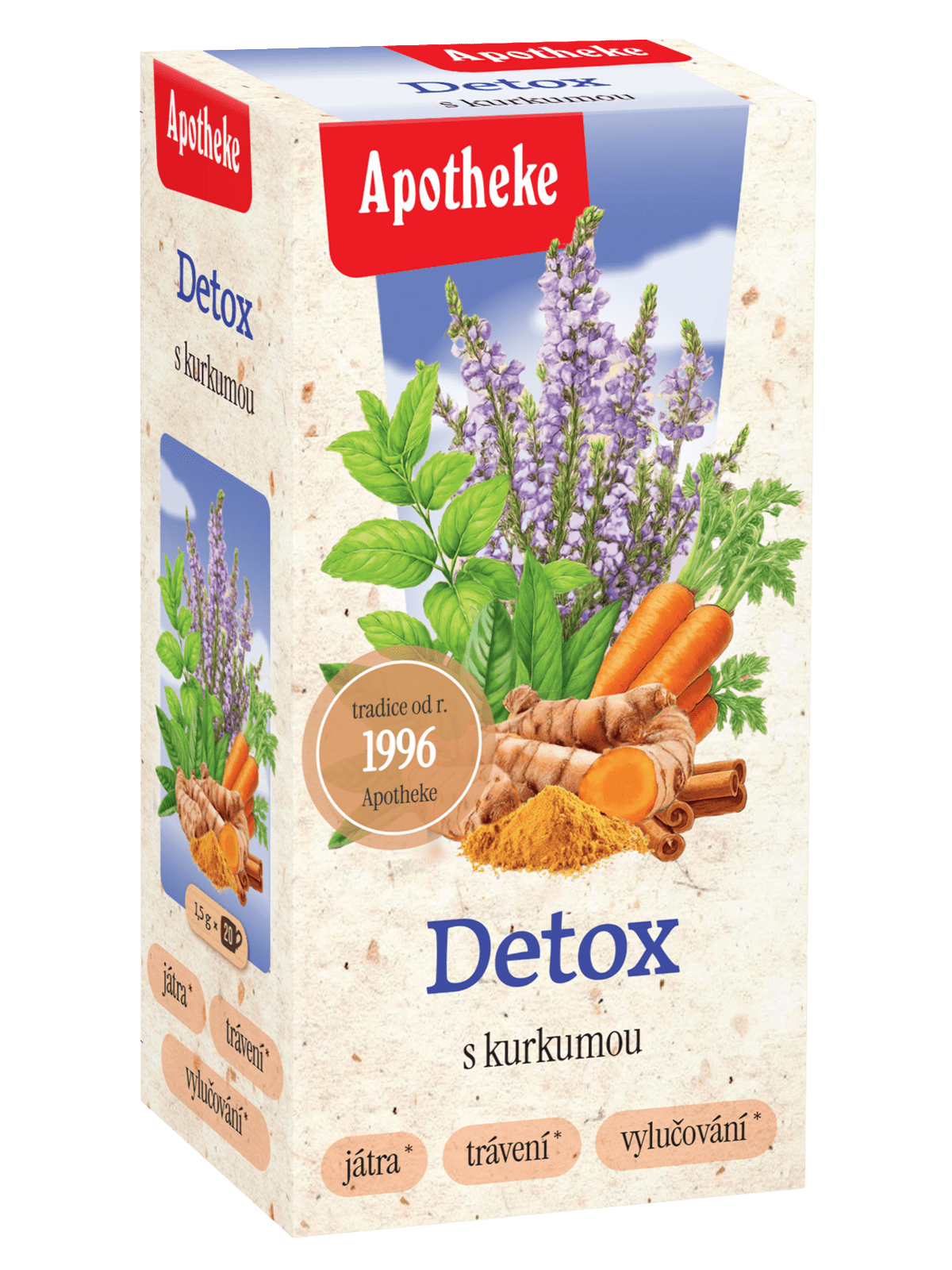 APOTHEKE Čaj Detox s kurkumou 20 x 1.5 g