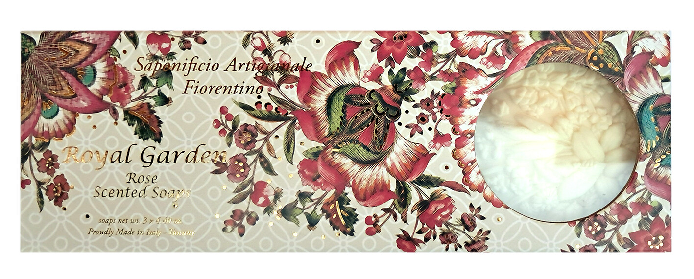 SAF FIORENTINO Mýdlo Royal Garden Růže 3 x 125 g