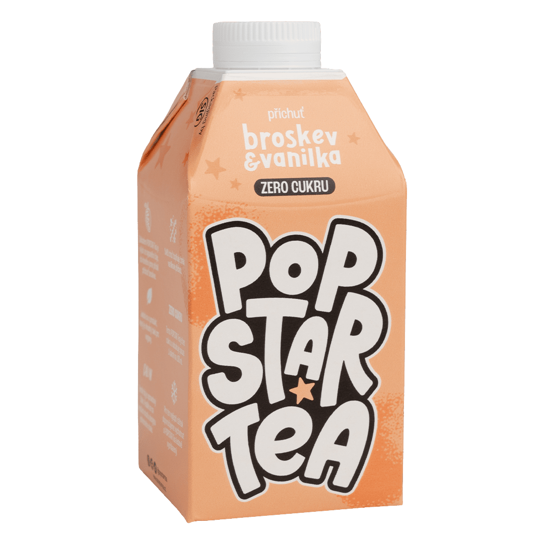 POPSTAR Tea Broskev & Vanilka Zero 0.5 l