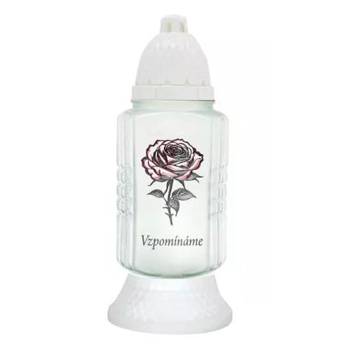 EU Hřbitovní sklo 27cm svíčka vklad 80g  LA539 VZPOMÍNÁME