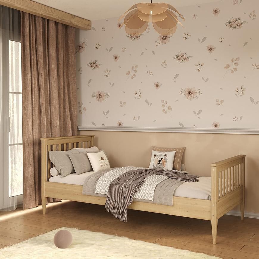 Postel Ignaś 90x200 přírodní, lakovaná
