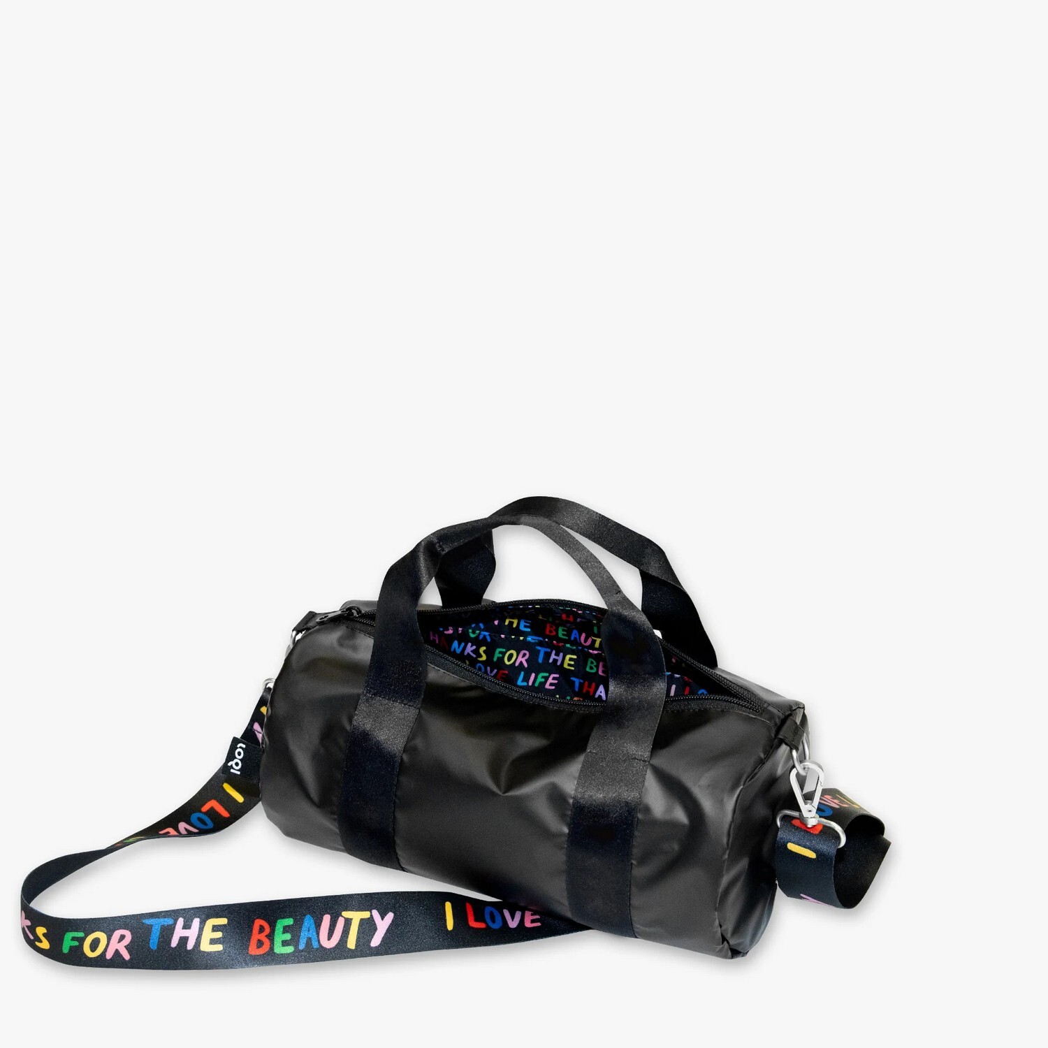 Cestovní taška LOQI LOVE LIFE Metallic Black Medium