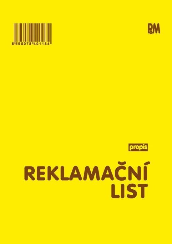P&M Reklamační list A5 - 118