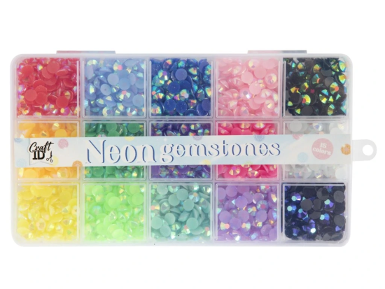 Craft ID Neonové drahokamy - 15 barev - CR1214/GE