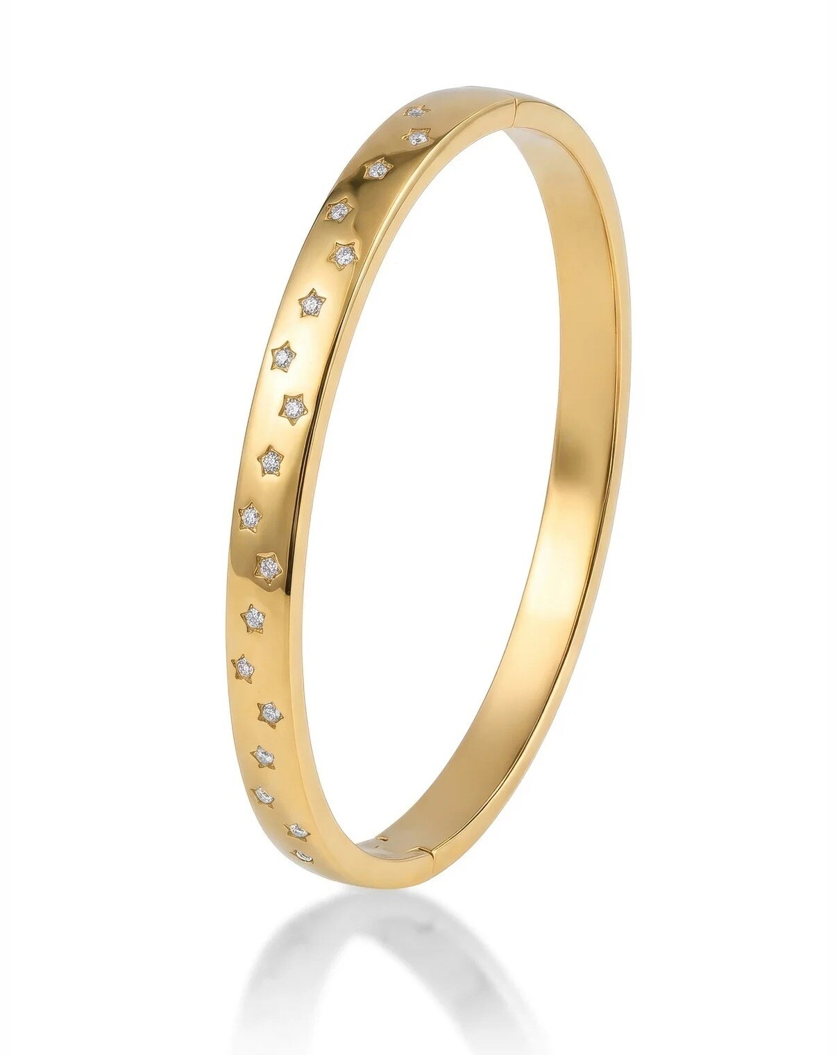 Marc Malone Třpytivý pevný náramek s hvězdičkami MCB250408G