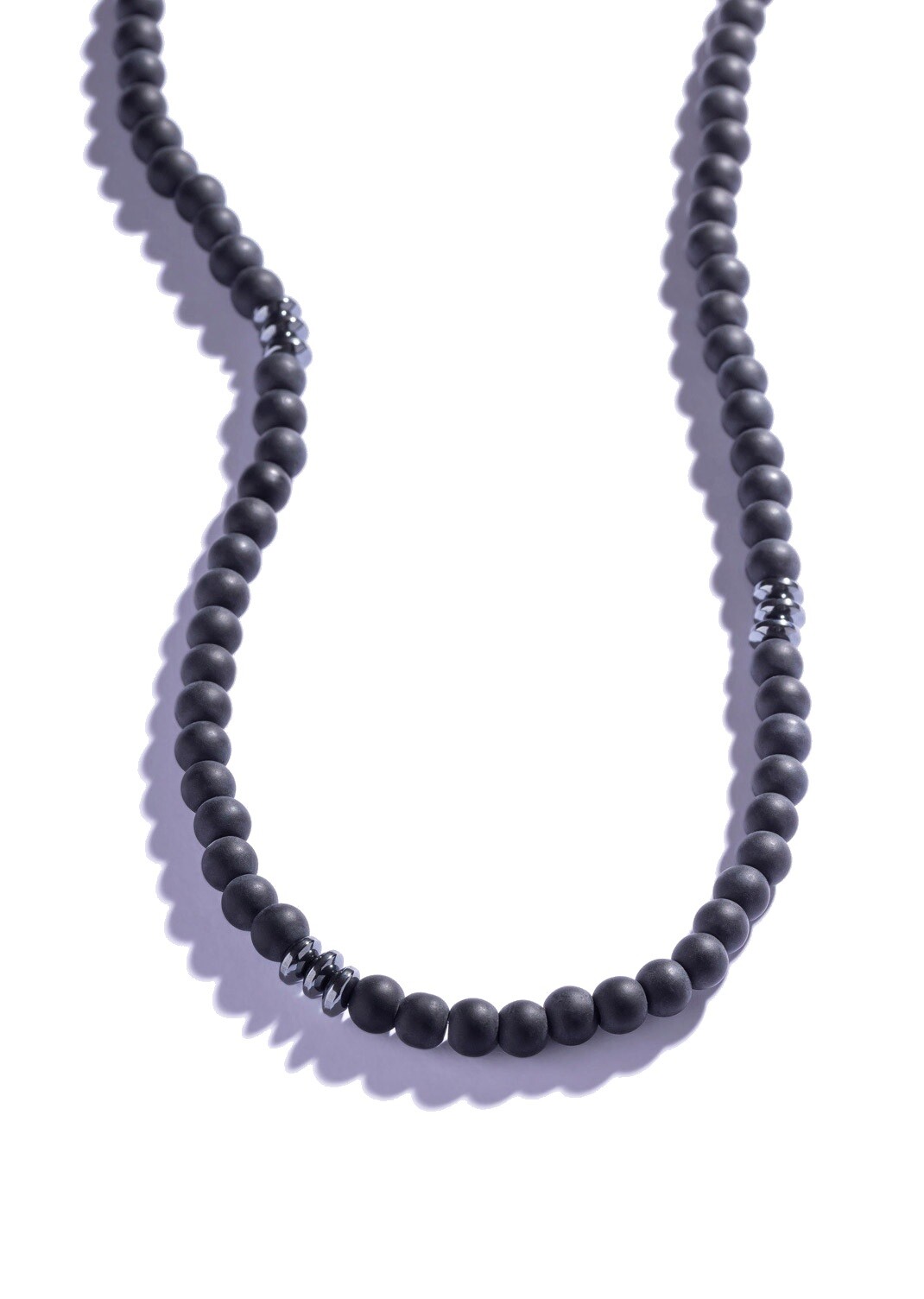 Marc Malone Černý korálkový náhrdelník pro muže MCGN5078