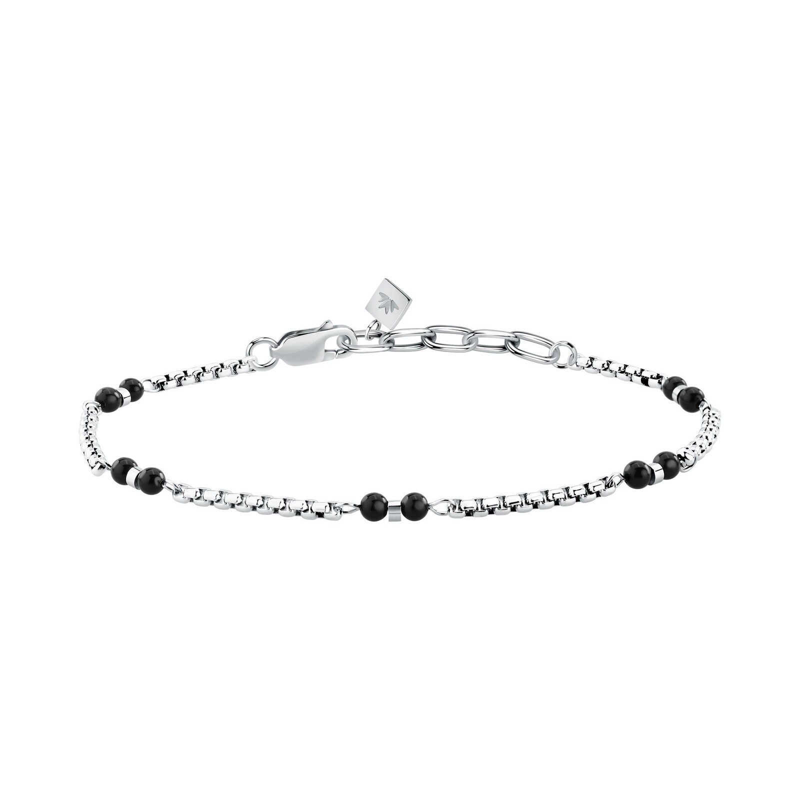 Morellato Pánský ocelový náramek s korálky onyxu Terra S1754