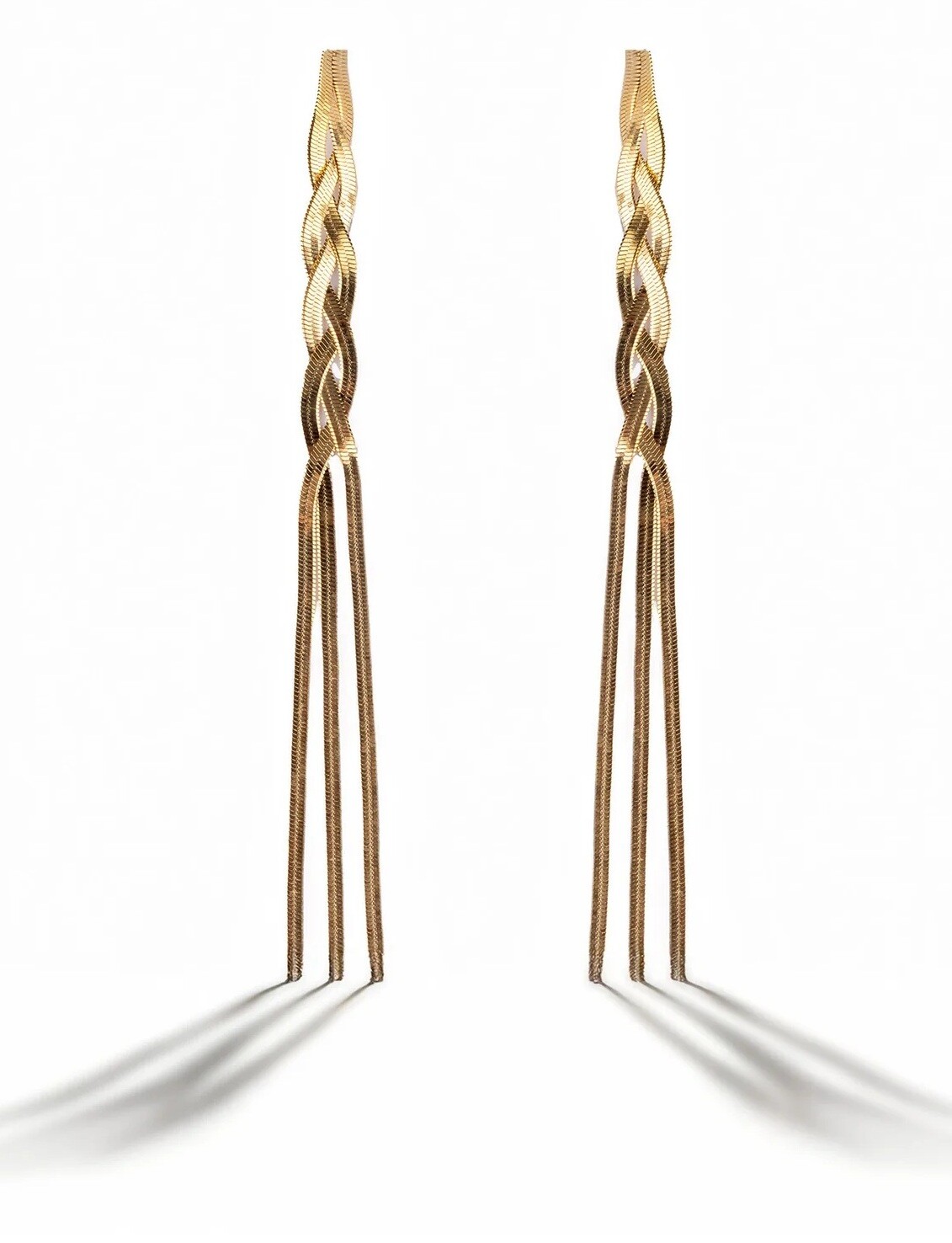 Marc Malone Dlouhé řetízkové náušnice z pozlacené oceli Hádek MCE250186G