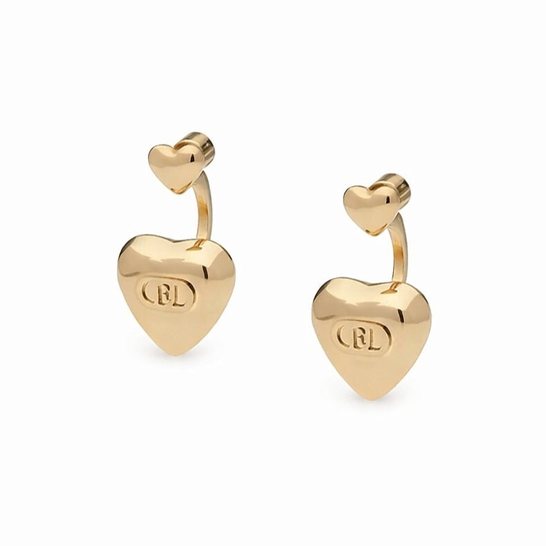 Liu Jo Pozlacené srdíčkové náušnice z oceli Icones LJ3153