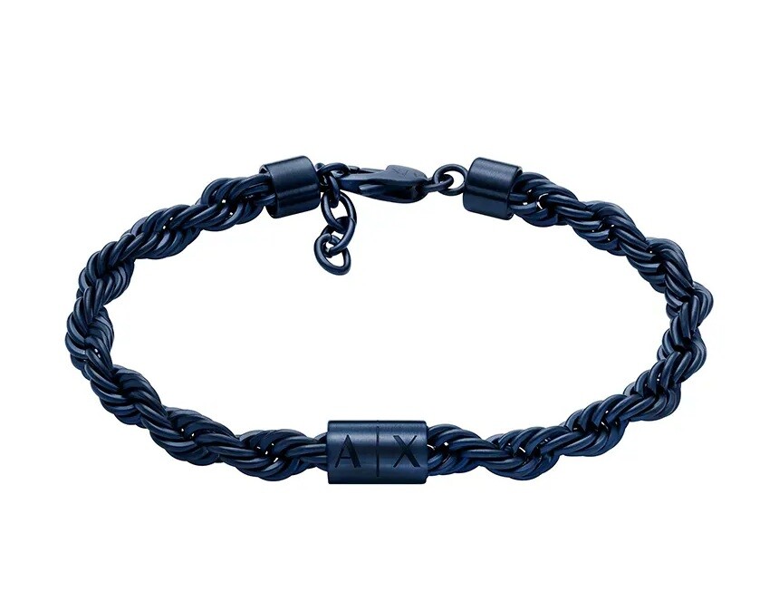 Armani Exchange Stylový pánský pozlacený náramek z oceli AXG0165470