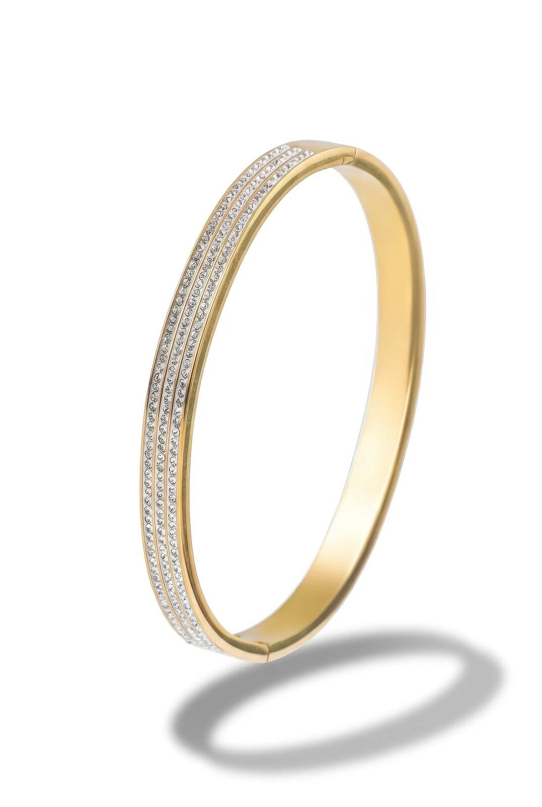 Marc Malone Blyštivý pevný náramek z pozlacené oceli Cecilia MCB250398G