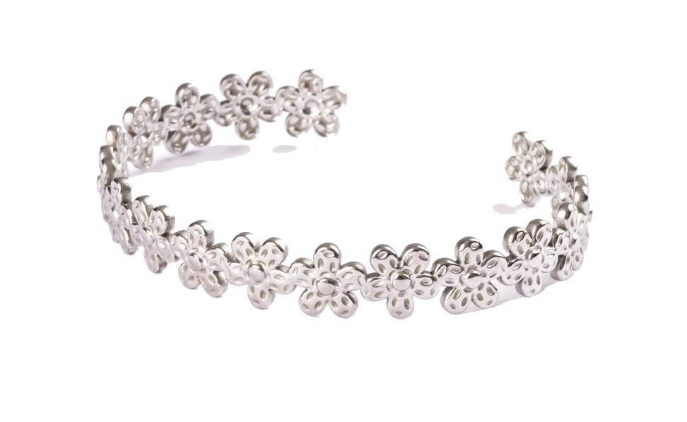 Emily Westwood Pevný květinový náramek z oceli EWB250165S