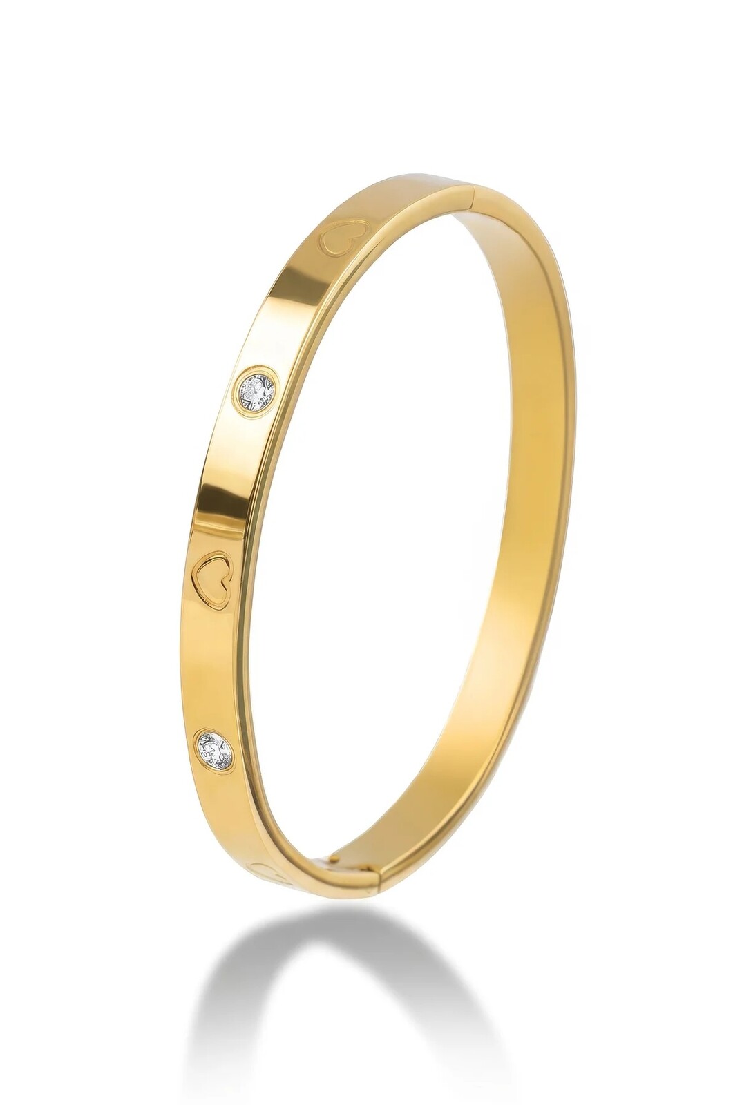 Marc Malone Elegantní pevný náramek s krystaly MCB250404G