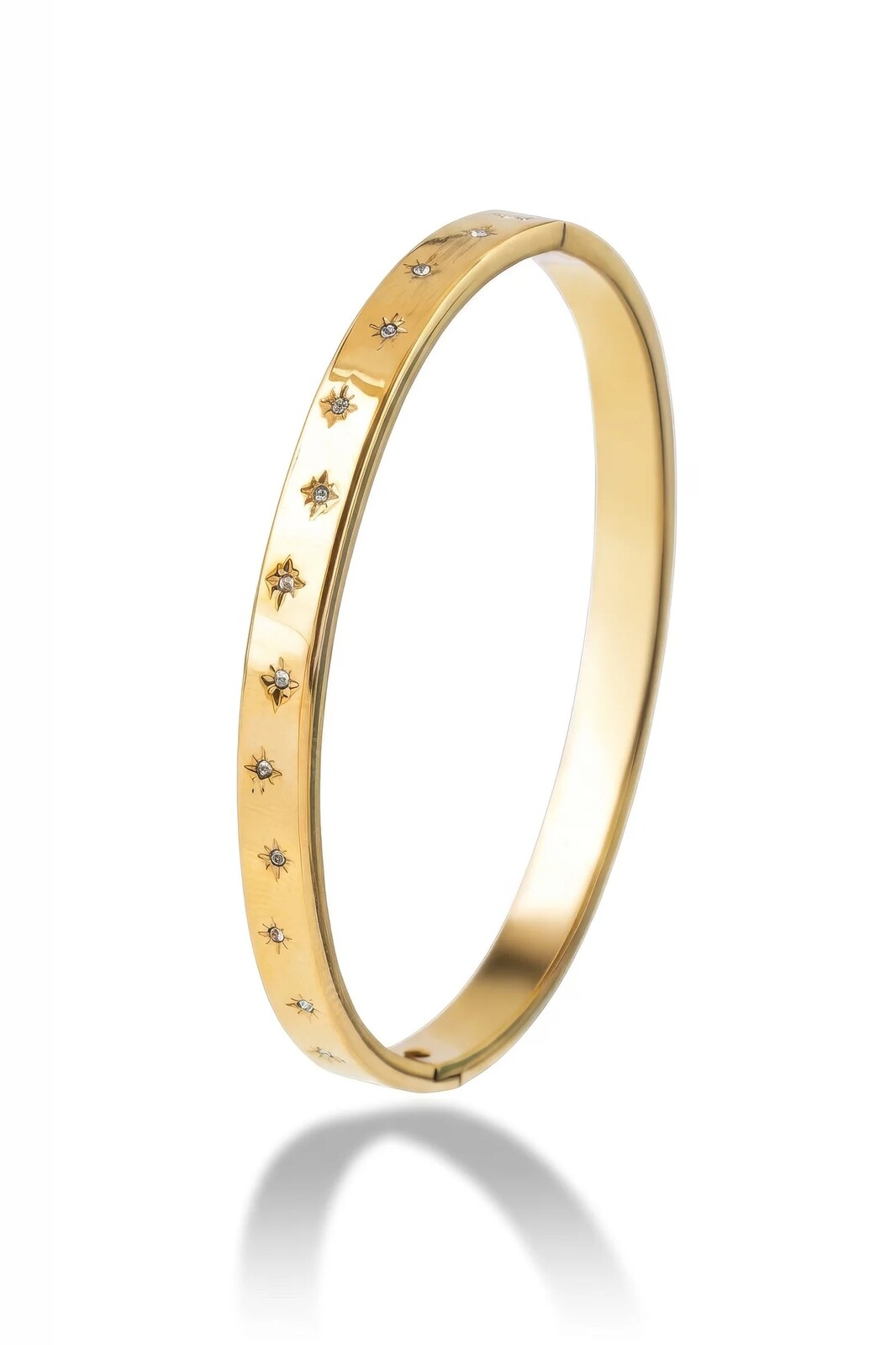 Emily Westwood Pozlacený pevný náramek s krystaly Freya EWB250402G