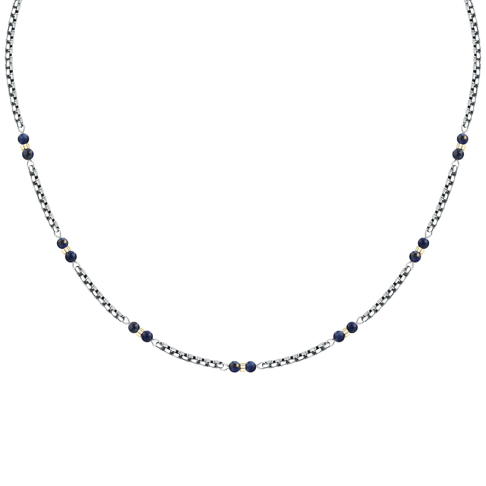 Morellato Pánský bicolor náhrdelník s korálky lazuritu Terra S1752