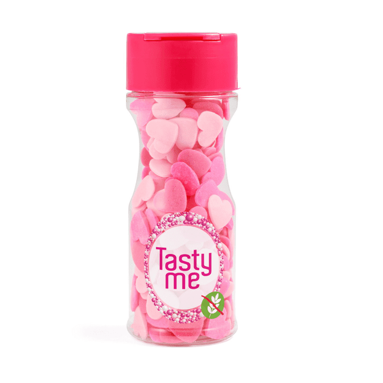 Cukrová dekorace Růžová srdíčka - 50g - bezlepkové - Tasty Me