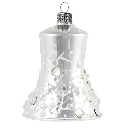 Zvonek stříbrný s dekorem mrazivých kapek