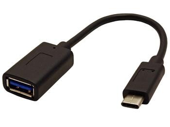 USB 5Gbps (USB 3.2 Gen 1) kabel USB3.0 A(F) - USB C(M), OTG, 15cm