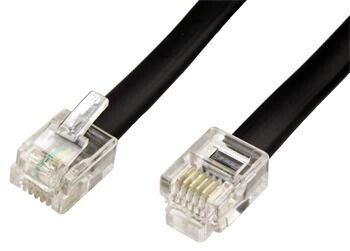 EFB Kabel telefonní s konektory RJ12, 6/6, černý, 1m