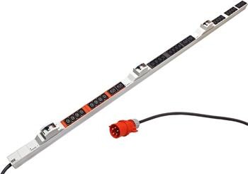 BACHMANN Vertikální napájecí panel 24x IEC320 C13 + 6x IEC320 C19, 3m, 6x jistič, vidlice IEC 60309 3x32A